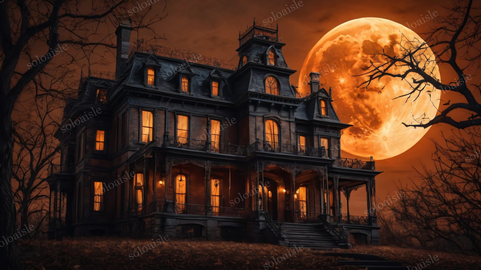 Spooky Halloween desktop wallpaper preview