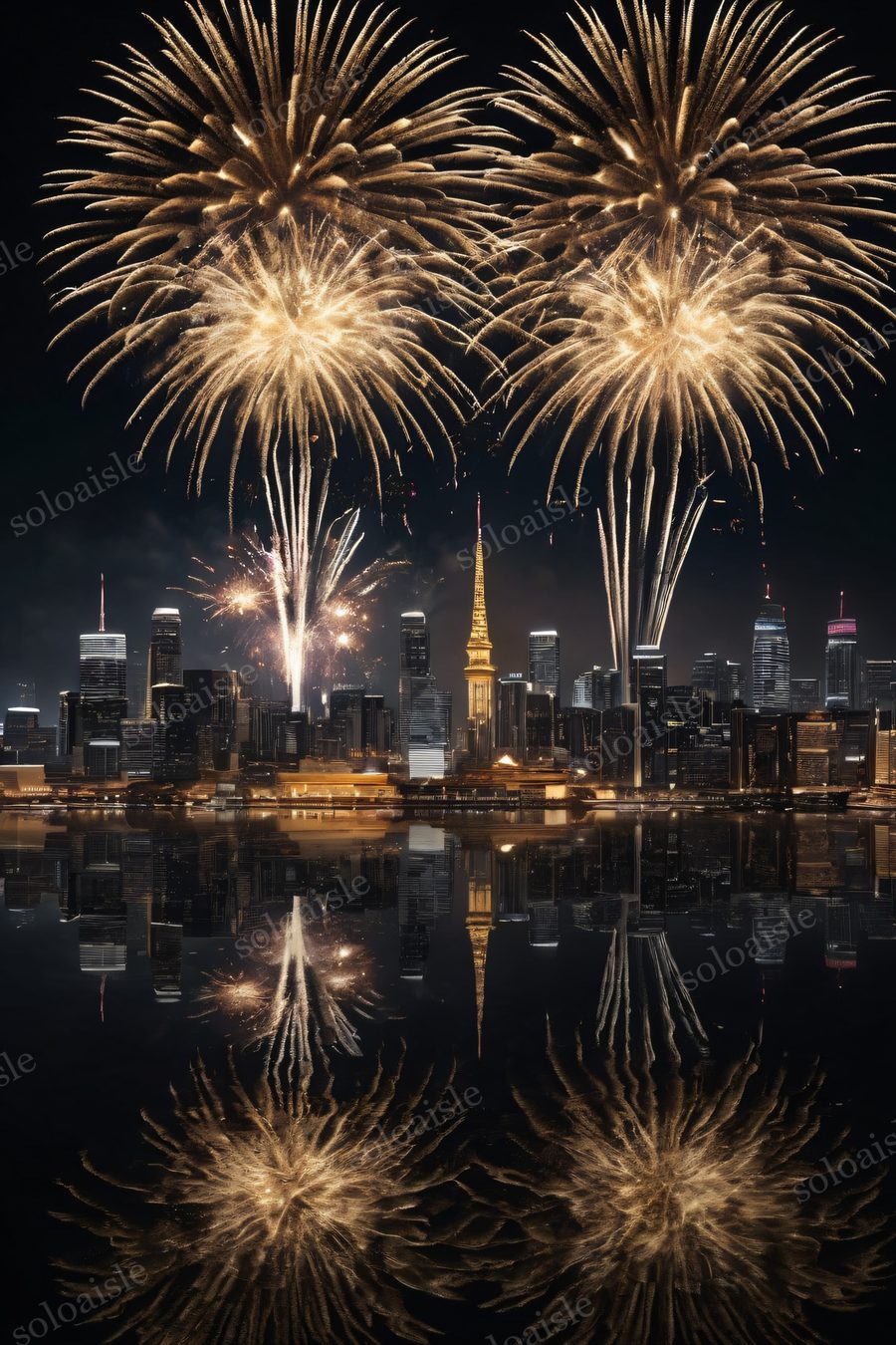 Gold and Black New Year wallpaper preview